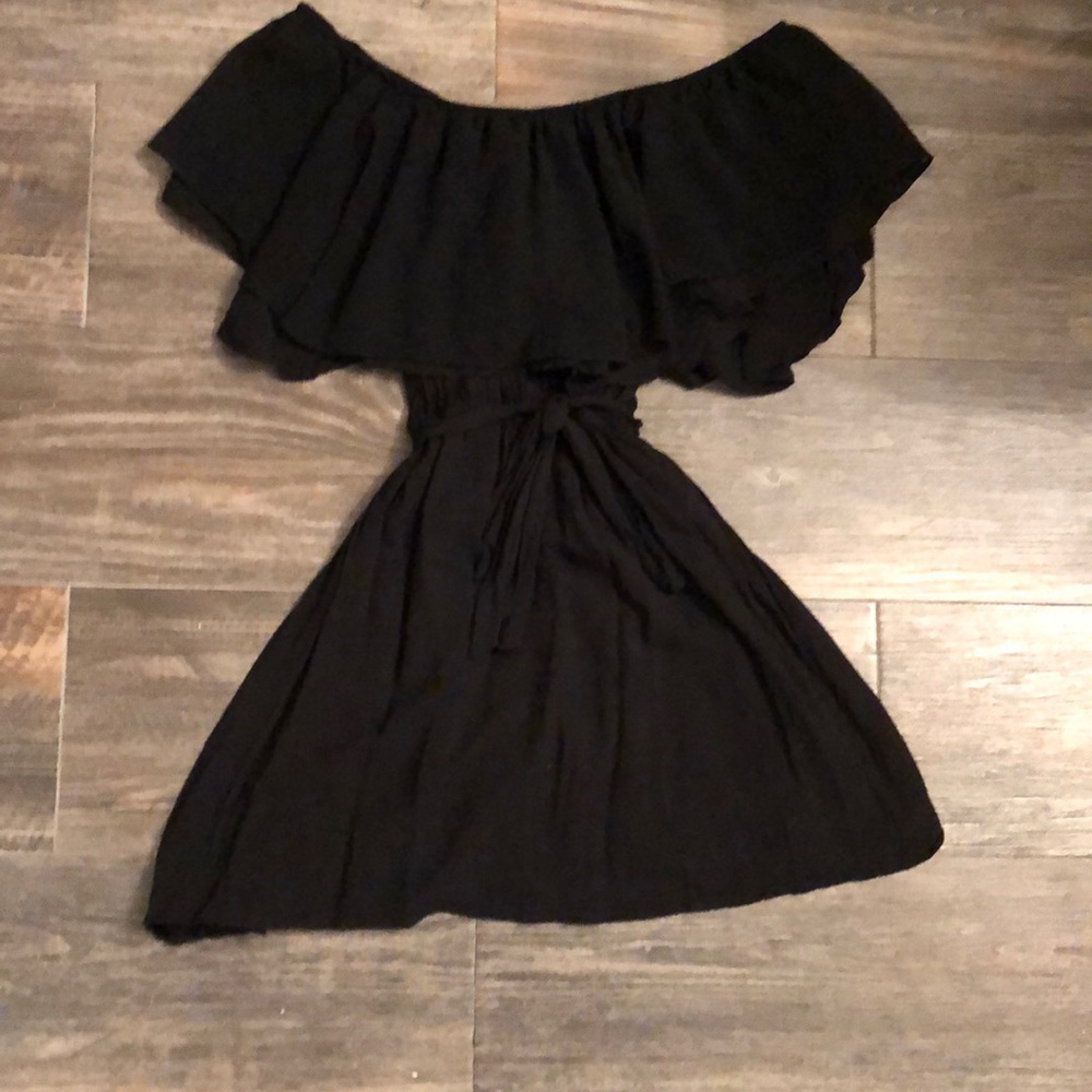Black off shoulder dress